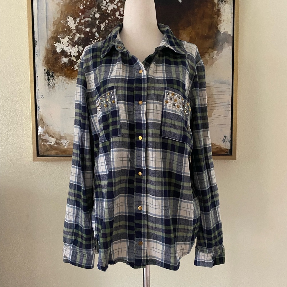 Rebellious . One plaid flannel shirt size XL